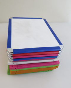 stack of whiteboards