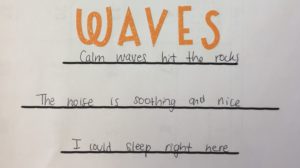 A haiku poem about waves