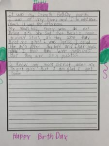 narrative essay about a birthday party