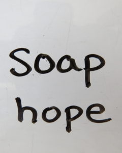 two words that rhyme, soap and hope