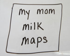 a square around alliteration, mom, milk, maps