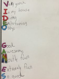 video games-acrostic poems