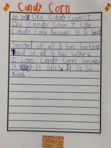 1st Grader-Candy Corn Opinion Writing