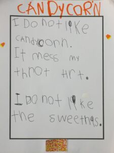 Kindergartner-Candy Corn Opinion Writing