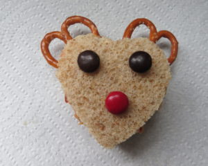 a completed reindeer sandwich