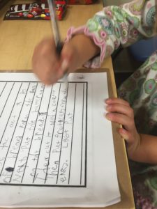 a child writing a conclusion