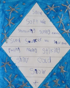 Diamond poem about snow poetry
