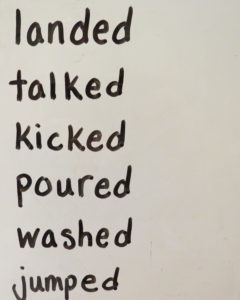 Past verbs to use in the leprechaun attack science fiction story