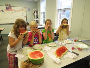 personal narrative writing prompt, kids eat watermelon