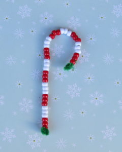 a complete candy cane ornament