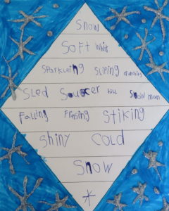 how to write a diamante poem, snow
