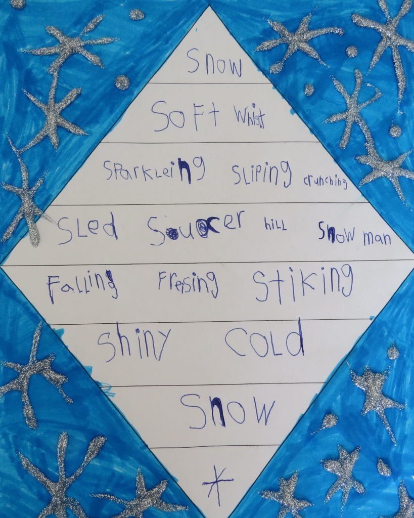 Diamond Poem-Snow poetry