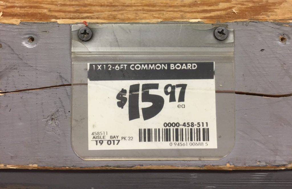 $15.97 price for piece of wood