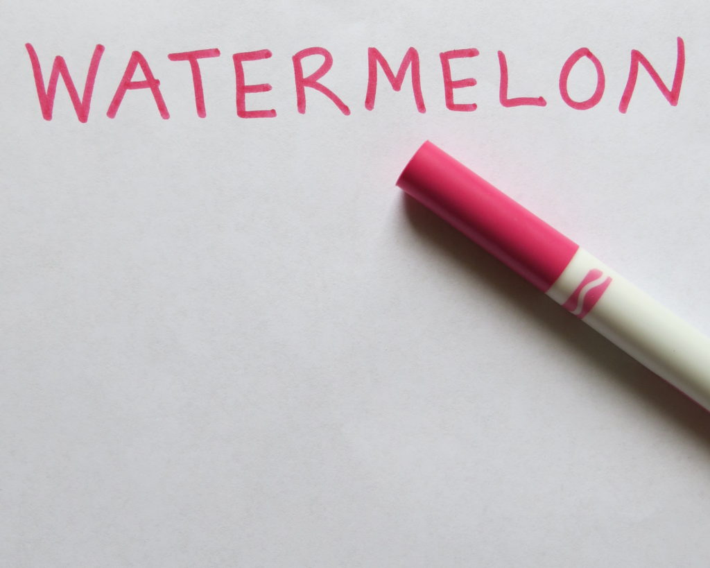 Watermelon title, marker and paper