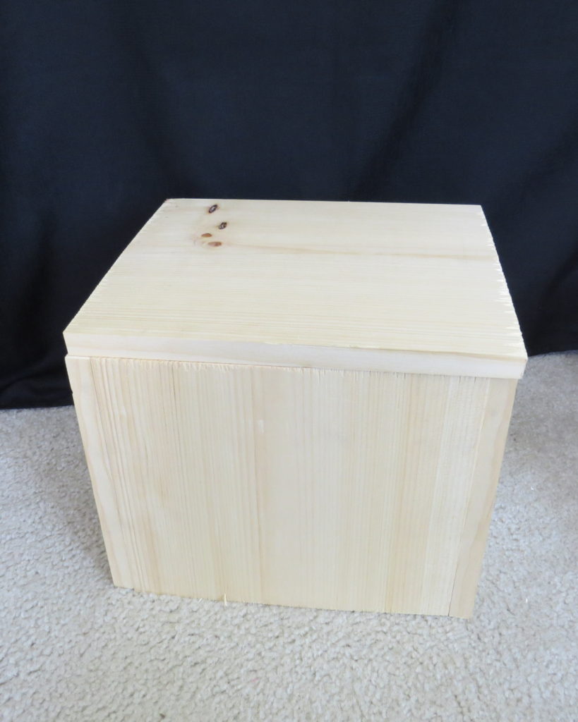 the bottom of the wooden box