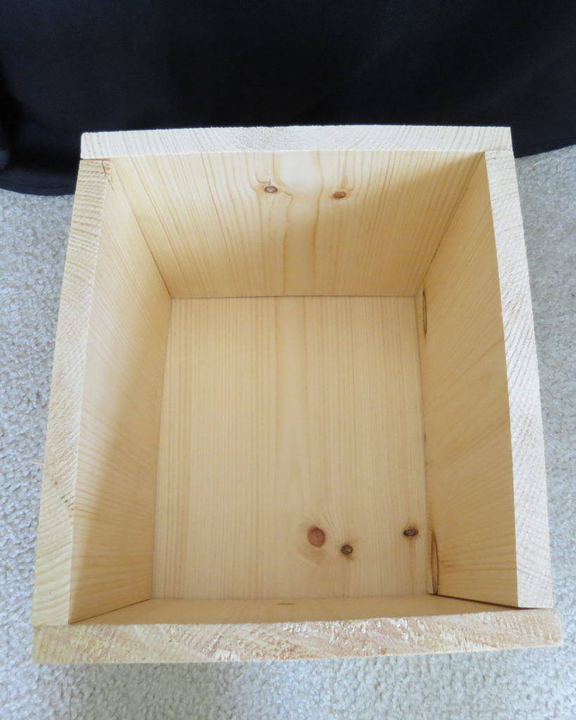 inside the wooden box