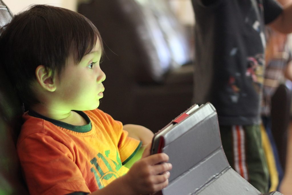 Child using an I-Pad