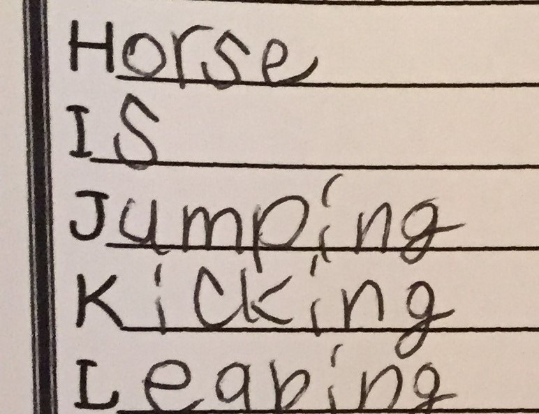 A complete A to Z poem using verbs that end in ing, horse writing prompts