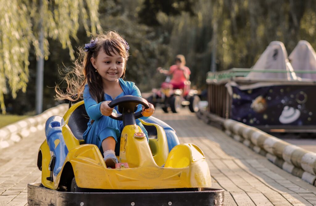 mention bumper cars in the letter, fun park writing prompt