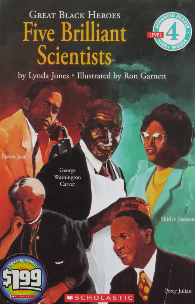 African-Americans picture of the book titled, "Five Brilliant Scientists."