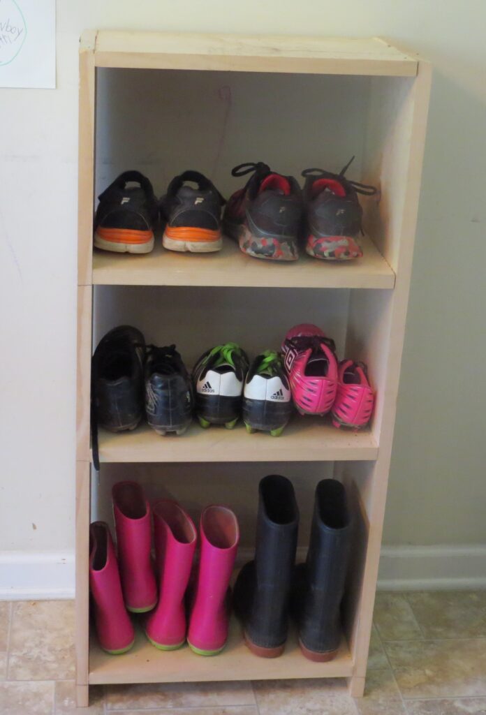 final shelf, kids build a multi-purpose shelf