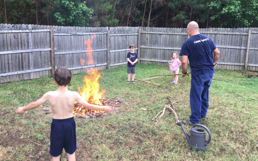 screen free activities, build a fire